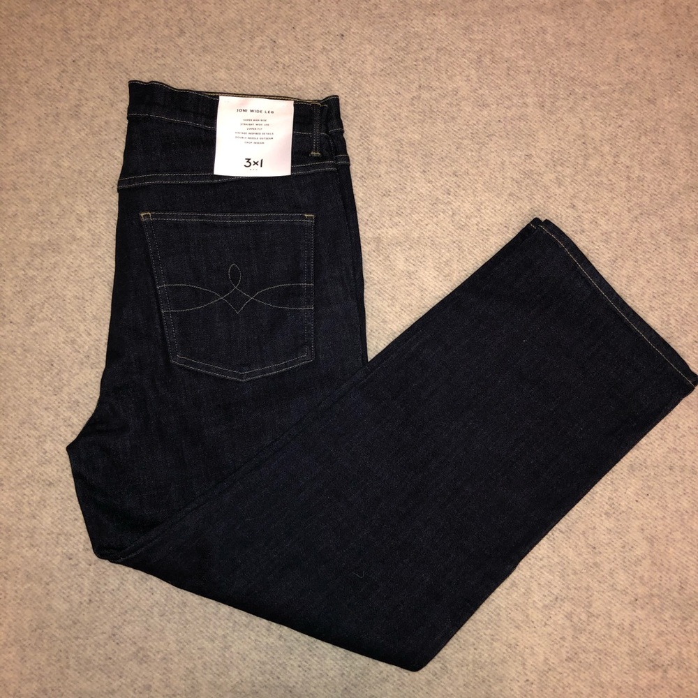 NWT - 3X1 Joni High-Rise Wide-Leg Crop Jeans River